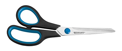 Westcott - Tijeras para zurdos (20,3 cm, mango ergonómico), color azul y negro