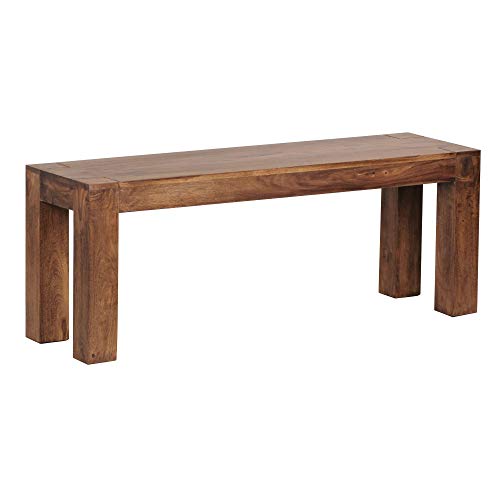 WOHNLING el Asiento del Banco Sheesham de Madera Maciza 120 x 45 x 35 cm Banco de Madera Banco de la Cocina Producto Natural de Estilo del país