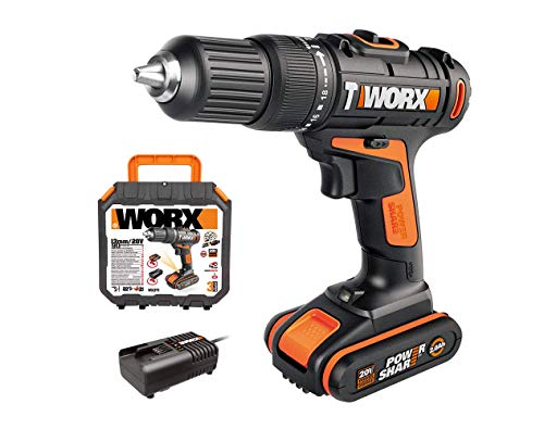 WORX Atornillador de Impacto 18V (20V MAX), Taladro Inalámbrico Percutor a Batería 40Nm, con Velocidad Variable hasta 1500rpm, 18+1+1 Ajuste de Torque, Cargador Rápido, Luz LED y Maletín