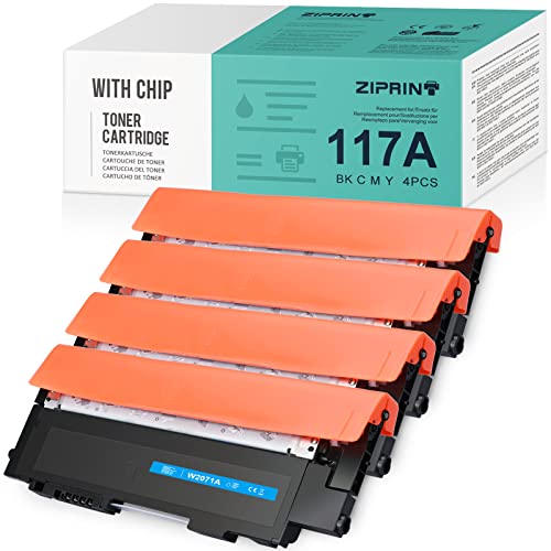 ZIPRINT 117A Toner Compatible HP 117 A W2070A para MFP Laser Color 178nw 178nwg 150nw 179fwg 179fnw 150nw 150a (Negro Cian Amarillo Magenta,Pack 4)