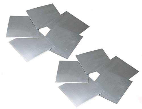 10 placas Zn de zinc puro de alta pureza, 99,9% de 100 x 100 x 0,2 mm, para laboratorio de ciencias (100 x 100 x 0,2 mm)