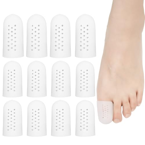 12 piezas Protector Dedos Pie Protector de Dedos de los Pies Punteras de Silicona para Dedo Gordo Protector Dedos Pie Transpirable 2 Tamaño de Protección Dedo Pie Para Prevenir Callos y Ampollas