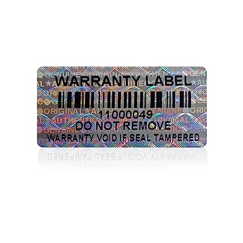 180 Etiquetas con holograma con Código de barras números de serie, sello de garantía adhesivo 30 x 15 mm