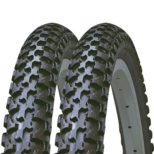 2 Cubiertas Bicicleta MTB 26x1.95 Negras - Neumaticos BTT Tacos 26x1.95 Rígido (Necesitan cámara de Aire)