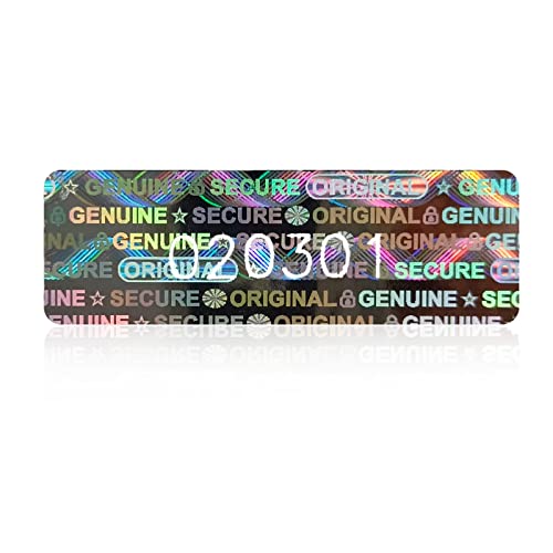 200 etiquetas engomadas del holograma de la seguridad,Pegatinas a prueba de manipulación,sello de garantía adhesivo con números de serie,30x10mm