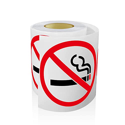 200 pegatinas prohibidas fumar de 7,6 cm, redondas, autoadhesivas, no ahumado, señales de prohibición, fumar, rollo para ventana, puerta, negocio