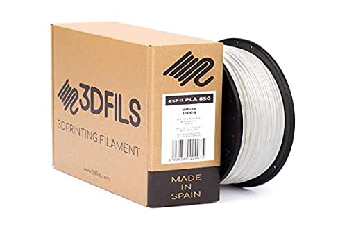 3DFILS - Filamento PLA para impresión 3D esFil PLA INGEO 3D850: 1.75 mm, 1 Kg, Blanco