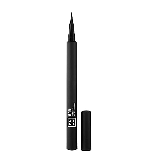 3INA MAKEUP - The 24H Pen Eyeliner 900 - Negro - Eyeliner Negro Líquido - Eyeliner Líquido Mate - Delineador de Ojos 24h de Duración - Alta pigmentación Apta Ojos Sensibles - Vegan - Cruelty Free