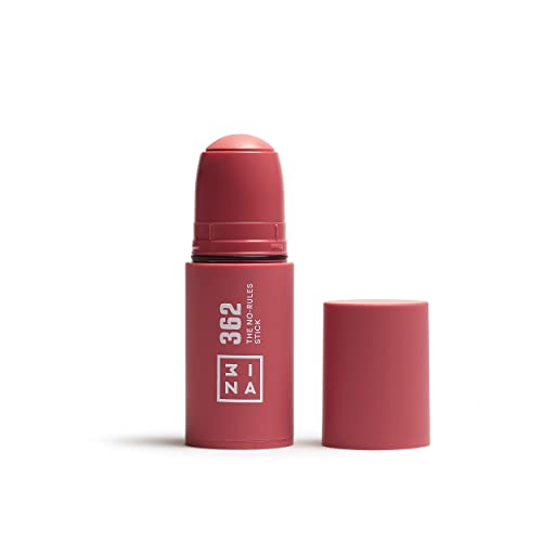 3INA MAKEUP - The No - Rules Stick 362 - Rosa - Colorete en Crema Rosa con Ácido Hialurónico - Colorete en Barra 3 en 1 Mejillas Labios y Ojos con Acabado Natural - Vegan - Cruelty Free