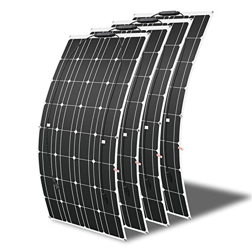 400W Semiflexible Panel Solar (4 piezas 100W) Mono Solar módulo,para cobertizo de jardín, camping, casa móvil, ideal para batería de coche de 12 V, batería de ácido, batería de gel, AGM.