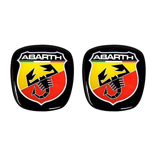 Abarth 32010 - Adhesivo 3D con logotipo delantero + trasero escudo oficial para Fiat 500