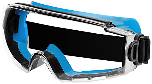 ACE Gafas de seguridad SpecVis de visión completa - para usuarios de gafas - para laboratorio y trabajos con productos químicos - EN 166 - Gris-Azul/Transparente
