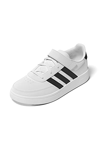 adidas Breaknet Lifestyle Court Elastic Lace And Top Strap, Sneaker Unisex niños, Ftwr White Core Black Core Black, 38 2/3 EU