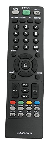 AKB33871414 Mando a Distancia - VINABTY Reemplace AKB 33871414 TV Control Remoto para LG M197WD-PZ M1994D-PZ M2094D-PZ M227WD-PZ M2294D-PZ M237WD-PZ M2394D-PZ AKB33871414 Mando a distancia de repuesto