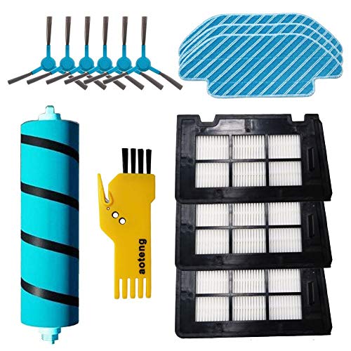 aotengou Kit de Accesorios de Repuesto para Robot Aspirador Cecotec Conga 6090 Ultra 7090 IA 4090 4490 4690 5090 5490 5690 1 Cepillo Principal, 3 filtros, 6 cepillos Laterales, 3 trapeadores