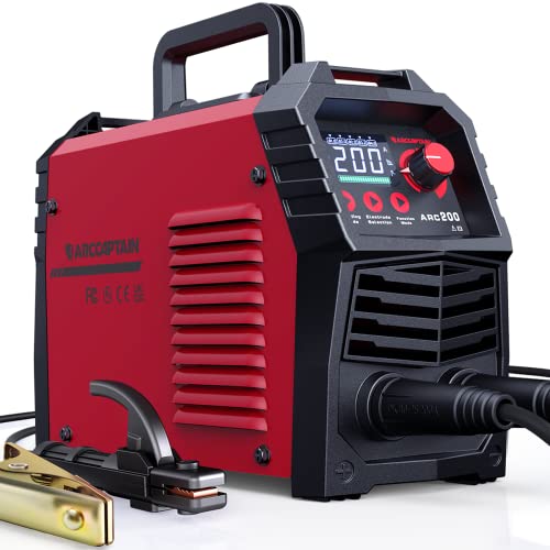 ARCCAPTAIN Soldador Inverter de 200 A con Pantalla LED Grande, Maquina de Soldar TIG ARC/Lift con Control sinérgico, Inversor IGBT, 110 V/220 V Grupo de Soldar MMA con Hot Start, Arc Force