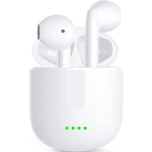 Auriculares Inalámbricos, [Apple MFi Certified] AirPods Auriculares Bluetooth 5.3, Reducción de Ruido In Ear Auriculares con HD Micrófono, HiFi Estéreo, Cascos Inalámbricos para iPhone/iOS/Android