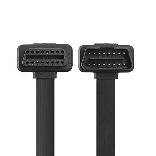 baolongking OBD-II OBD2 Cable de extensión - Cable Plano de Cinta de 8 Pines Pass-Through para Bluetooth WiFi USB ECU lectores OBDII escáneres de código (1m)