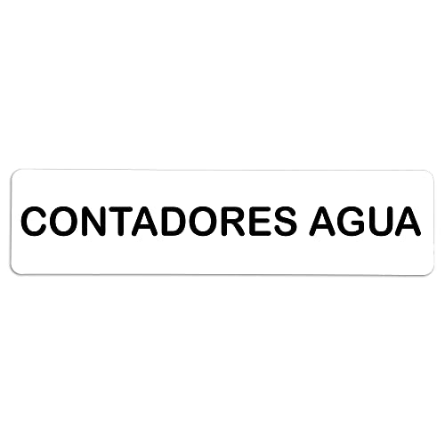 Becral® - Señal de PVC CONTADORES AGUA | Placa puerta PVC | Señal informativa | Cartel Puerta 200X50mm