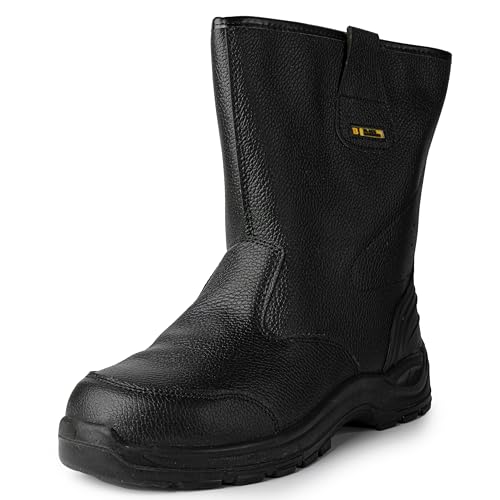 BLACK HAMMER Botas Rigger para Hombre Zapatos de Trabajo y Seguridad Resistente al Agua Robusto Calzado Ideales para Profesionales y Actividades al Aire Libre Perfecto para Uso Diario S3 Iron (44 EU)