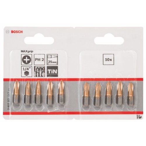 Bosch 2 607 001 547 - Punta de atornillar Max Grip - PH 2, 25 mm (pack de 10)