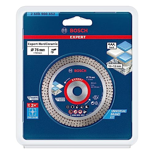 Bosch Professional 1 disco de corte de diamante Expert HardCeramic de 76 mm (para azulejos duros, piedra dura, Ø 76 mm, accesorios mini amoladora angular)