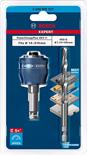 Bosch Professional 2x Adaptadores de sistema para sierra de corona Expert Power Change Plus (Ø 7.15 mm, accesorios Taladro de impacto rotativo)