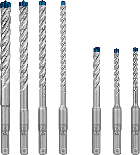 Bosch Professional 7 piezas Set de brocas para martillo Expert SDS plus-7X (para Hormigón armado, Ø 5-12 mm, accesorios Martillo perforador rotativo)