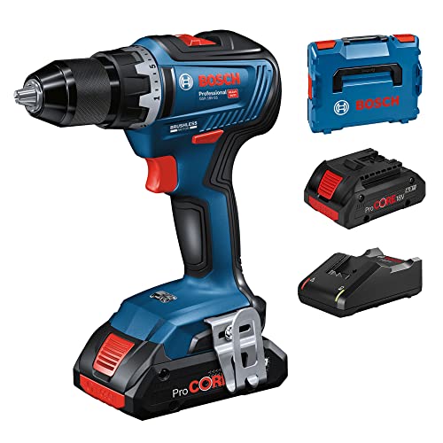 Bosch Professional GSR 18V-55 - Atornillador a batería (2 baterías ProCore x 4.0 Ah, 18V, 55 Nm, en L-BOXX)