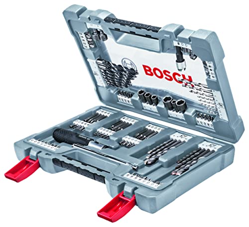 Bosch Professional Maletín con 105 unidades para taladrar y atornillar Premium X-Line Set (para madera, metal y hormigón, Accesorios taladro)