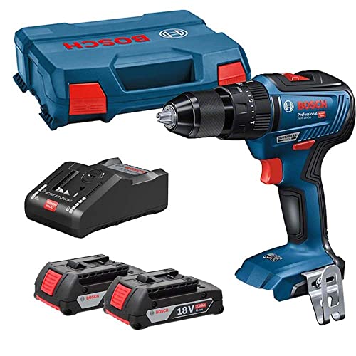 Bosch Professional Sistema de 18 V inalámbrico Combi Drill GSB 18V-55 (batería de 2x2.0 Ah, cargador 18V-40, en L-BOXX 136)