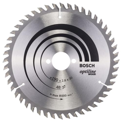 Bosch Professionnal 2 608 640 617 - Hoja de sierra circular Optiline Wood 190 x 30 2,6 mm, 48 (pack 1)