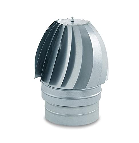 CAEXVEN Sombrerete Aspirador de 125 mm de diámetro para Conductos de Estufas y Chimeneas de Leña en Acero Galvanizado - Serie Lisa y Helicoidal