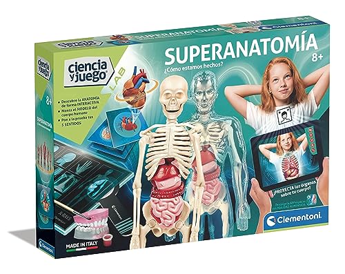 Clementoni Superanatomía - Juguete científico de anatomía con App dedicada y Realidad Aumentada, para descubrir el cuerpo humano, a partir de 8 años, Juguete en español (55509)