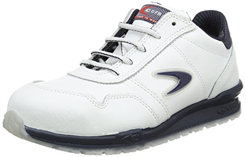 Cofra - Zapatos de seguridad S3 Src Nuvolari Running calzado deportivo, de cuero blanco, tamaño 43