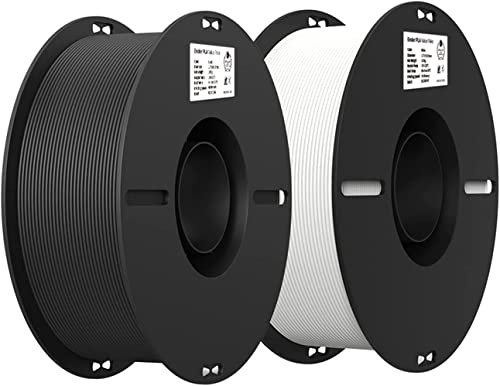 Creality Filamento PLA 1,75 mm 2 kg de Impresora 3D Bobina de Cartón (4,4 libras) Precisión Dimensional +/- 0,02 mm, Se Adapta a la Mayoría de Impresoras FDM Paquete de 2 (Blanco 1 kg + Negro1 kg)