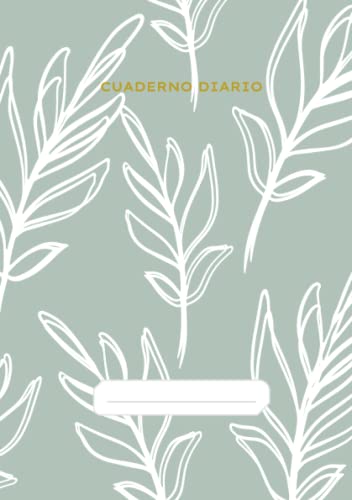 Cuaderno Verde Flores, Cuaderno A5 punteado, Patrón botánico blanco y cobre: Bullet Journal - Cuaderno de notas - Bloc de notas A5