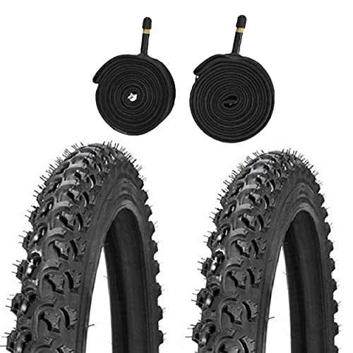 Cubierta MTB 26X1.95 Negro Kenda + 2 cámaras de Aire de 26" con válvula AV (Gorda/Moto) / Neumático rígido MTB 26X1.95