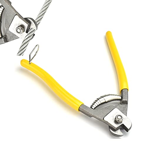 DECARETA Cortador de cable de alambre de cromo vanadio, alicates amarillos, tijeras de cable de acero, cuerda de acero inoxidable, pinzas de corte de PVC, cortador de cable de alambre