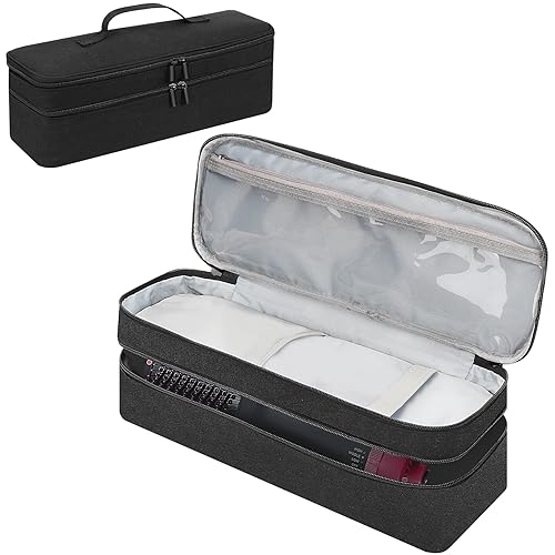 Deciniee Secador de Pelo Organizador de Maquillaje, Bolsa de Viaje Impermeable de Doble Capa con Cepillo Secador de Pelo/Estilo/Herramientas Calientes/Rizador de Pelo Negro(Solo Bolsa)