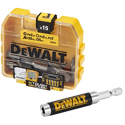 DeWalt DT71573-QZ - Toughcase: Estuche de accesorios PH2 x2, PZ2 x2, PZ3, T20 x6, T25 x4 Para taladro atornillador