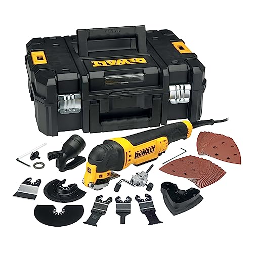 DEWALT DWE315KT-QS - Multiherramienta oscilante de 300W, 22.000 opm, incluye 37 accesorios y maleti­n Negro y Amarillo