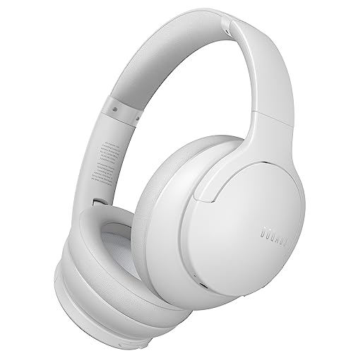 DOQAUS Auriculares Bluetooth V5.3 【90 Hrs de Reproducción】 Cascos Inalambricos Diadema con 3 Modos EQ,HiFi Estéreo, con Micrófono para Móviles/Xiaomi/TV/PC-Gris Claro