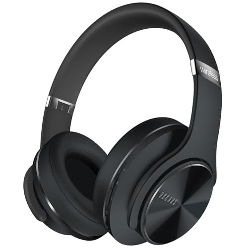 DOQAUS Auriculares Inalámbricos Bluetooth,90 Hrs de Reproducción Cascos Bluetooth con 3 Modos EQ,Auriculares Inalámbricos Diadema con Micrófono y 40mm Controlador,para Móviles/TV/PC/Hogar-Negro