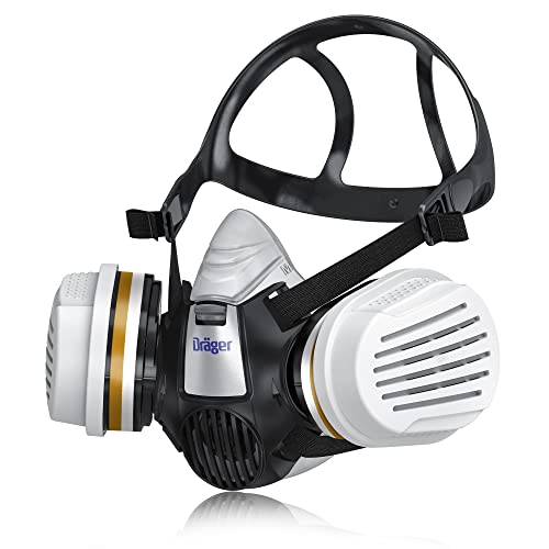 Dräger X-plore 3300 semimáscara + filtros de Cartucho A2 P3 RD | Respirador Seguridad homologado | Trabajos de Pintura y Agricultura contra fumigantes, insecticidas, tintes