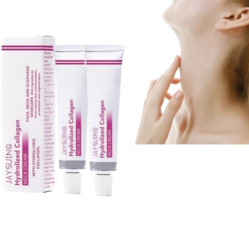 Dyceittdia 2PCS Crema de Cuello, Crema de Cuello con Colágeno, Crema de Cuello, Crema Reafirmante de Cuello, Suaviza y aclara las líneas del cuello, 40g*2PCS, neck cream (01)