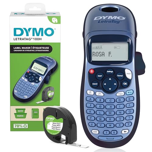DYMO LetraTag LT-100H etiquetadora | Impresora de etiquetas portátil | Teclado ABC/Pantalla LCD de 13 caracteres | Perfecta para la oficina o para el hogar