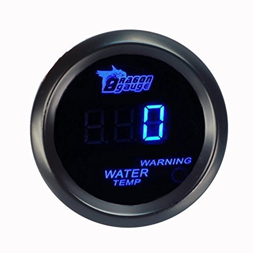 E Support 2" 52mm Medidor LED Azul Digital de Temperatura Calibre Instrumento del Agua del Motor del Coche