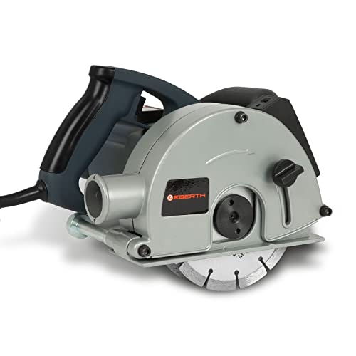 EBERTH 1700W Rozadora con maleta (2x Ø 150 mm Disco de diamante, 5 – 40 mm Profundidad de corte, Laser, Función de inicio suave, Ancho de corte ajustable, Interruptor de seguridad)