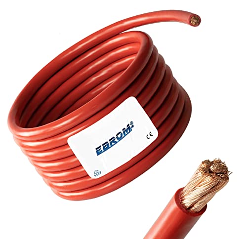 EBROM Cable de batería rojo H07V-K de 5 metros de 25 mm², 100% cobre OFC – 5 m (5 m) 25 mm2